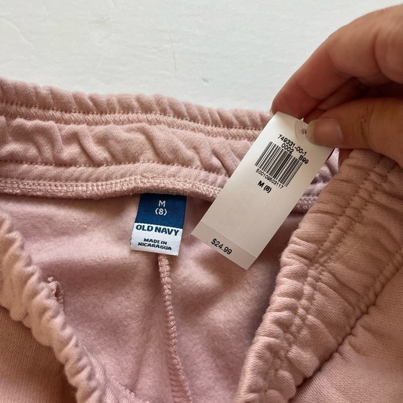 Old Navy Logo Jogger Sweatpants Girls size Medium Pink New with Tags - Picture 5 of 5